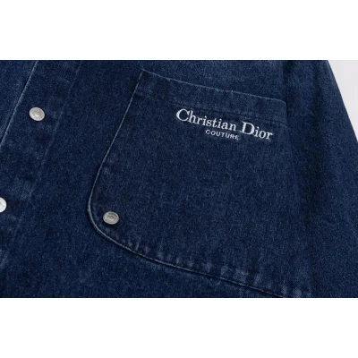 Рубашка Christian Dior Front White Logo Couture "Blue" фото № 3