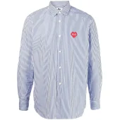 Рубашка Comme des Garcons Play Minecraft Red Heart Eyes "Blue"
