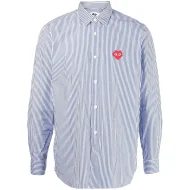 Рубашка Comme des Garcons Play Minecraft Red Heart Eyes "Blue"
