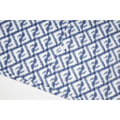 Рубашка Fendi With Letter Print - Logo "Blue/White" фото № 3