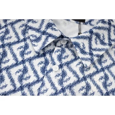 Рубашка Fendi With Letter Print - Logo "Blue/White" фото № 8