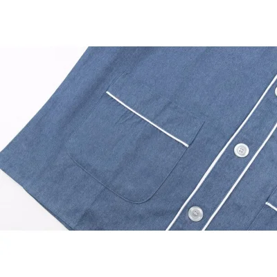 Рубашка Gucci With V-Neck "Blue" фото № 2