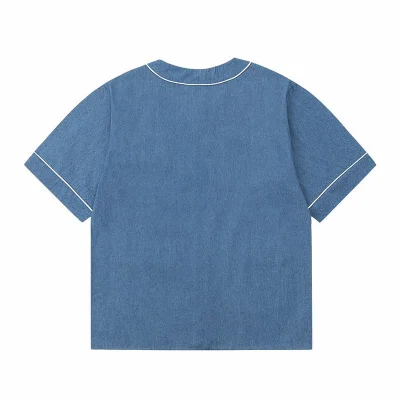 Рубашка Gucci With V-Neck "Blue" фото № 4