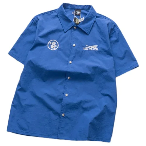 Рубашка Hellstar Face And Star Back "Blue"