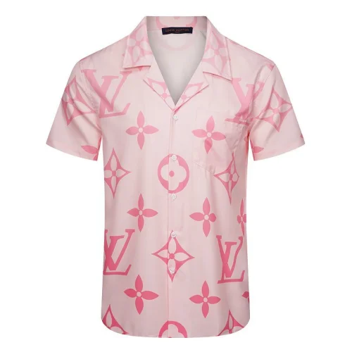 Рубашка Louis Vuitton Big Logo And Prints Along "Pink"