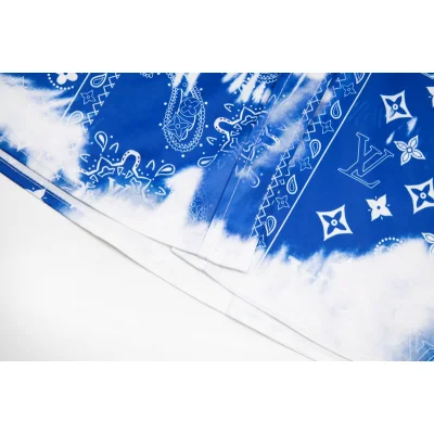 Рубашка Louis Vuitton Brand Patterns "Blue/White" фото № 5