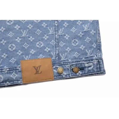 Джинсовая Рубашка Louis Vuitton X Supreme With Text Logo And Brand Emblems "Blue" фото № 4