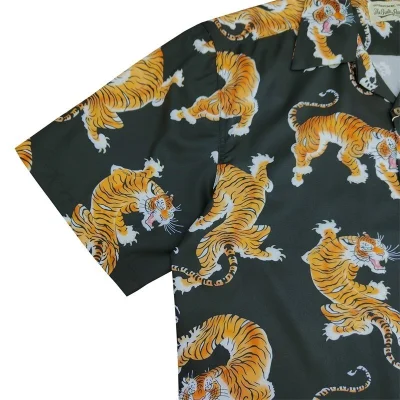 Рубашка Wacko Maria Aggressive Tiger "Blue/Green" фото № 7