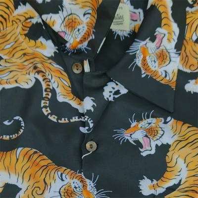 Рубашка Wacko Maria Aggressive Tiger "Blue/Green" фото № 8