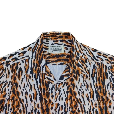 Рубашка Wacko Maria Leopard Print - With Pocket "Brown/White" фото № 3