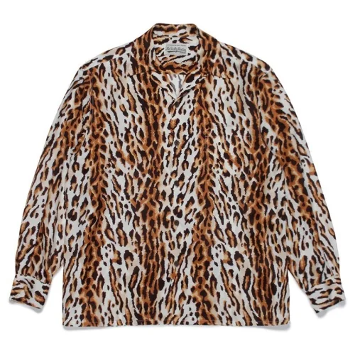 Рубашка Wacko Maria Leopard Print - With Pocket "Brown/White"