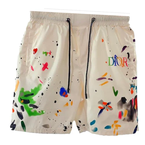 Шорты Christian Dior Colorful Spots And Logo "Beige"