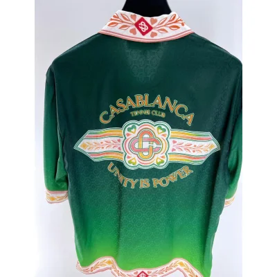 Рубашка Casablanca Frontside Logo Uniti Is Power "Green" фото № 4