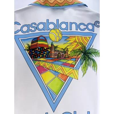 Рубашка Casablanca Logo Big Sun Colorful Tiles "White" фото № 7