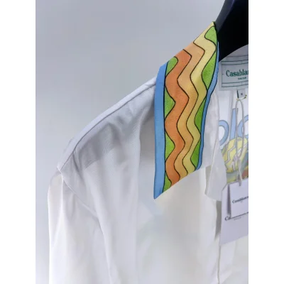 Рубашка Casablanca Logo Big Sun Colorful Tiles "White" фото № 5