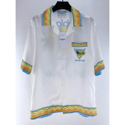 Рубашка Casablanca Logo Big Sun Colorful Tiles "White" фото № 4