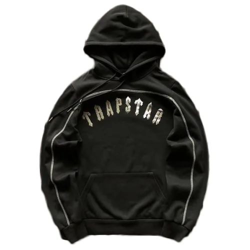 Худи Trapstar Decorated By Stripe Along And Embroidered Logo Lettering "Black"