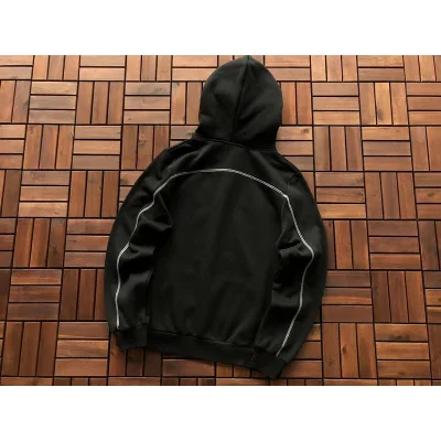 Худи Trapstar Decorated By Stripe Along And Embroidered Logo Lettering "Black" фото № 2