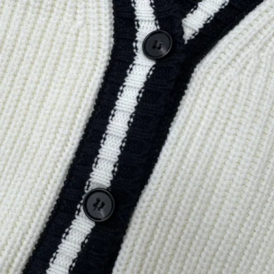 Кардиган Miu Miu Frontside White Rectangle Black Outline Logo "Beige" фото № 4