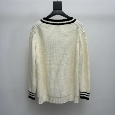 Кардиган Miu Miu Frontside White Rectangle Black Outline Logo "Beige" фото № 2