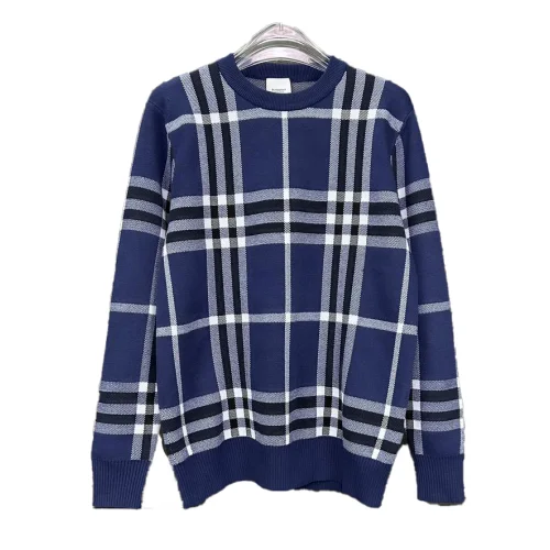Свитшот Burberry Vertical And Horizontal Contrast Lines Print "Blue"