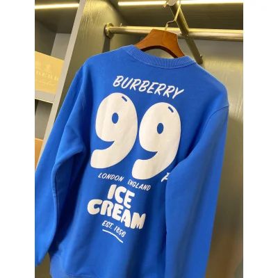 Свитшот Burberry Logo 99 London England Ice Cream Est 1856 "Blue" фото № 7