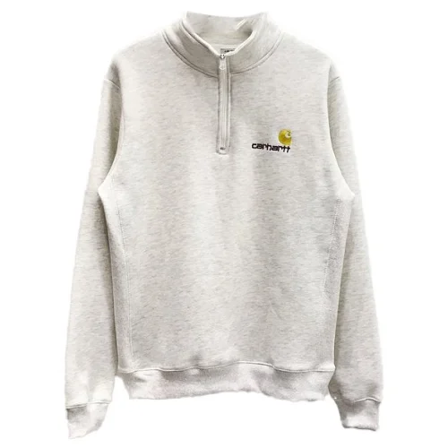 Свитшот Carhartt With A Small Logo - On The Zipper "White/Gray"