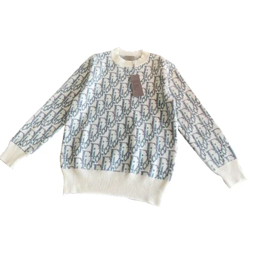 Свитшот Christian Dior Light Blue Print Dior Logos "White"