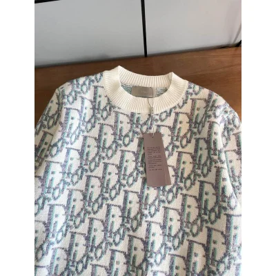 Свитшот Christian Dior Light Blue Print Dior Logos "White" фото № 2