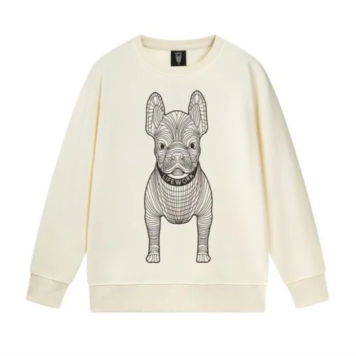 Свитшот Life Work With Dog Print "Cream"