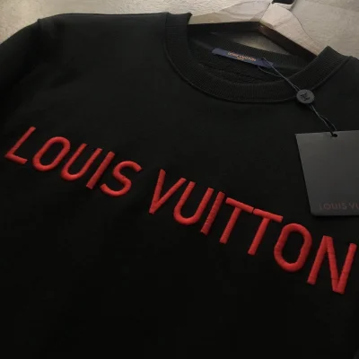 Свитшот Louis Vuitton Red Text Logo "Black" фото № 6
