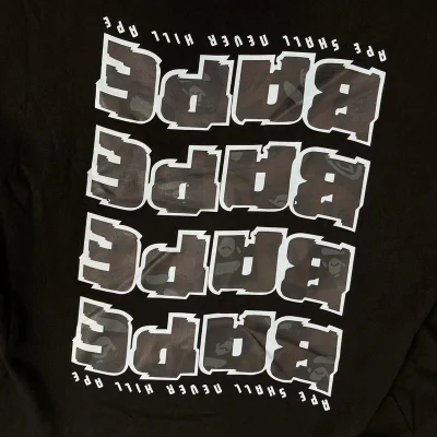 Футболка A Bathing Ape With Text Inscription And Logo "Black" фото № 2