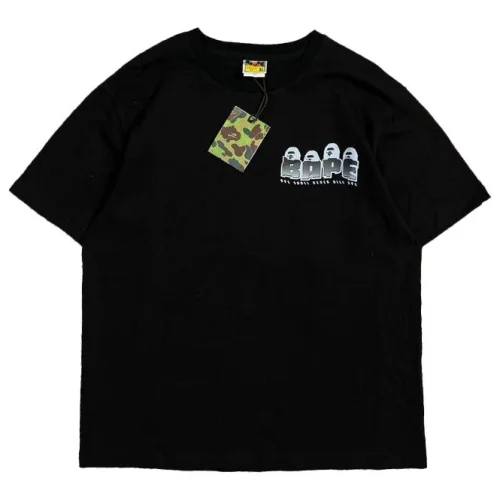 Футболка A Bathing Ape With Text Inscription And Logo "Black"