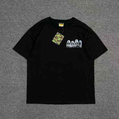 Футболка A Bathing Ape With Text Inscription And Logo "Black" фото № 3