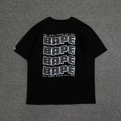Футболка A Bathing Ape With Text Inscription And Logo "Black" фото № 4