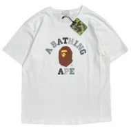Футболка A Bathing Ape With Monkey Print And Text Logo "White"
