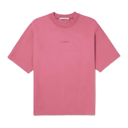 Футболка Acne Studios Short Sleeve Logo Text AS "Light pink"