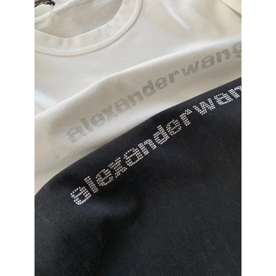 Футболка Alexander Wang Rhinestone Logo And Lip Print "White" фото № 5