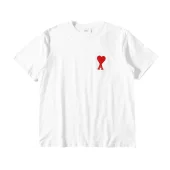 Футболка Amiri With A Red Logo Letter And A Heart "White"