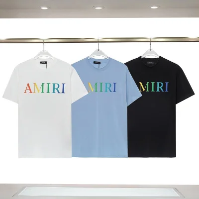 Футболка Amiri Logo In Rainbow Colors "White" фото № 2