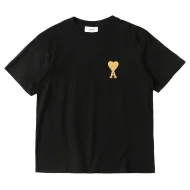 Футболка Amiri Yellow Heart Logo "Black"