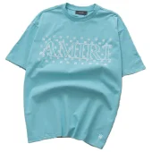 Футболка Amiri With Text Logo-Patch "Blue"