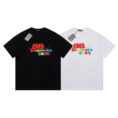 Футболка Balenciaga Colorful Logo - Cotton "White" фото № 7