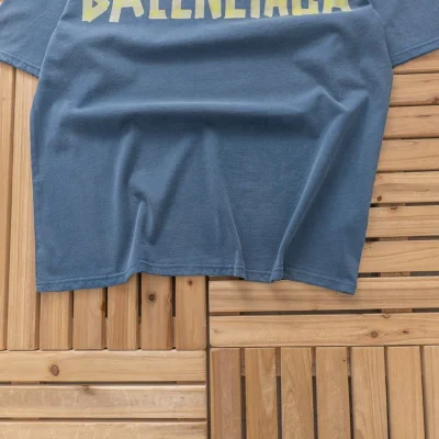 Футболка Balenciaga Logo From Little Pieces "Blue" фото № 3