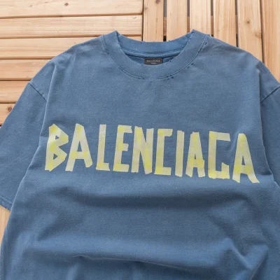 Футболка Balenciaga Logo From Little Pieces "Blue" фото № 2
