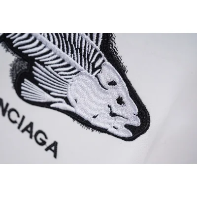 Футболка Balenciaga Embroidery Fish On X-Ray "White" фото № 2