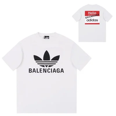 Футболка Balenciaga X Adidas With Logo And Greeting "White" фото № 9
