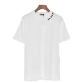 Футболка Balmain Part Of Collar Decorated By Logo Inscription "White"