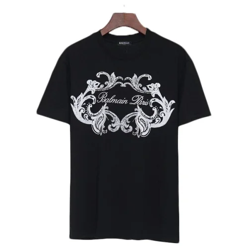 Футболка Balmain Inscription Inside Pattern "Black"