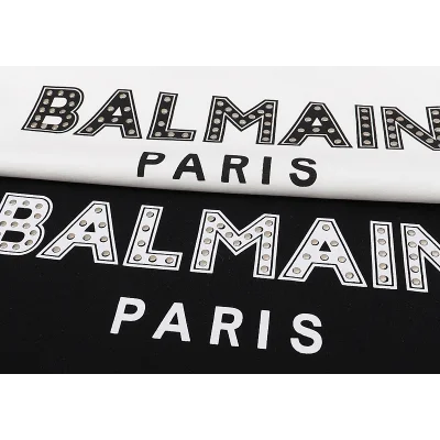 Футболка Balmain Glitter Logo "White" фото № 2